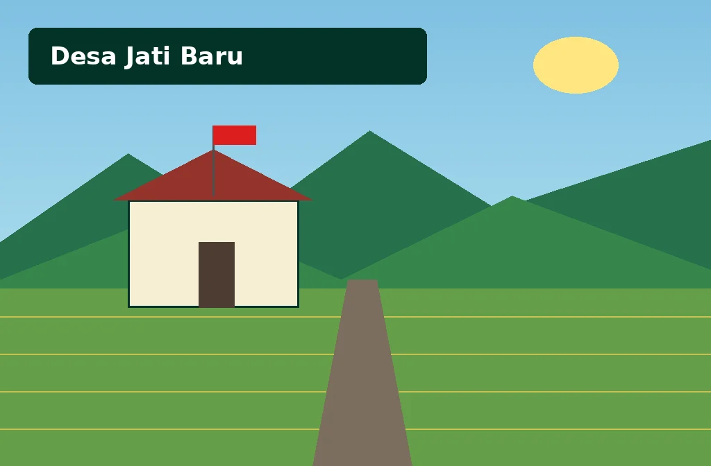 Ilustrasi orisinal lingkungan Desa Jati Baru